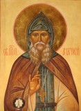 Икона с крышки раки, в которой покоятся святые мощи преподобного Анатолия Оптинского